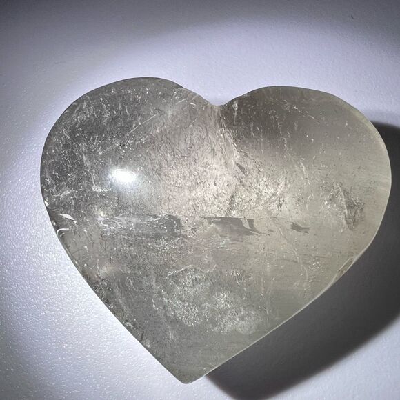 Clear Quartz Crystal Heart Carving (#3) - Picture 4 of 10
